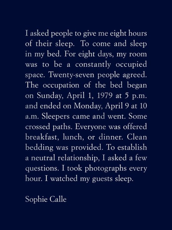Sophie Calle: The Sleepers - cover
