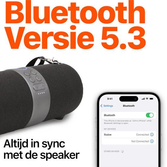 Xssive BSP05 Premium Bluetooth Speaker - 30W Vermogen - IPX6 Waterdicht - TWS Technologie - RGB Verlichting - Powerbank Functie - Zwart van Xssive — afbeelding 4