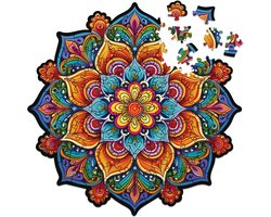 Milliwood - PH646 Houten Puzzel XS Mandala Bloemenpracht | 3D Puzzels bouwpakket | Hobby Speelgoed voor kinderen & volwassenen | Wanddecoratie Woonkamer | 100 stukjes Ø20cm | In luxe geschenkdoos