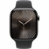 Bol.com Apple Watch Series 10 - Wifi + 4G - 46mm - Slate Titanium Case met Zwart Sportbandje - M/L aanbieding