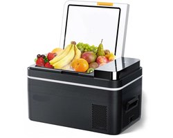 Auto Koelkast - Koelbox - Mini Koelkast - Draagbare - 28L - met Digitale Display en Ingebouwd Paneel - Compacter en Energiezuinig Koelen - Mini Fridge - voor Reis, Camping en Vacatures