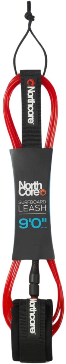 2025 Northcore 9FT Surfboard Leash - Boordriemen Red