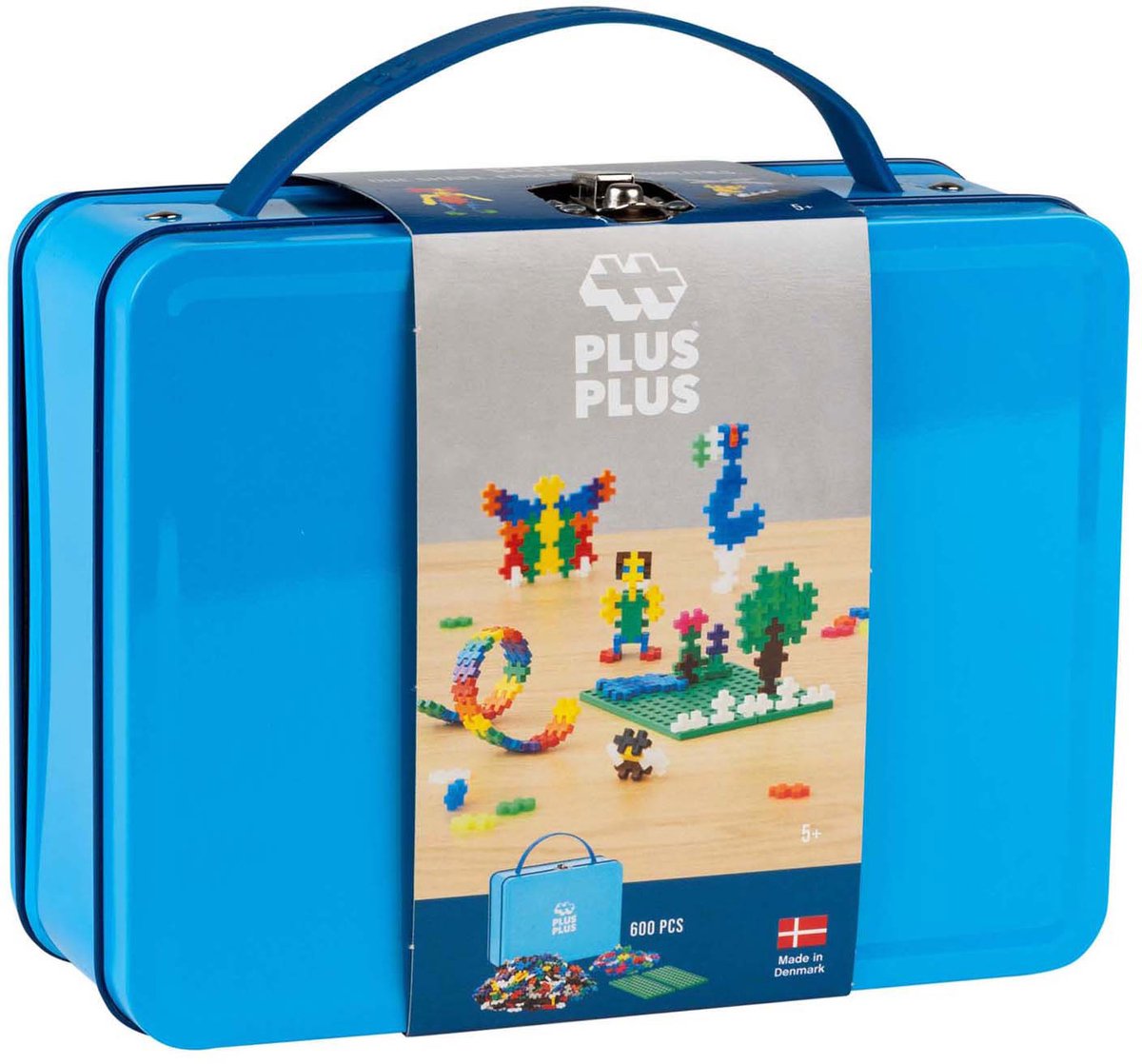 Plus-Plus Basic Reiskoffer 600 delige bouwset blauw - 7002 - Bouwspeelgoed - Constructiespeelgoed - Set met bouwstenen - Vanaf 5 jaar — afbeelding 19