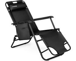 Outtec® 2-in-1 Strandstoel en Ligbed – Campingstoel – Ligstoel – Lounger – Tuinstoel – tot 150 kg – voor Tuin, Balkon, Strand, Camping