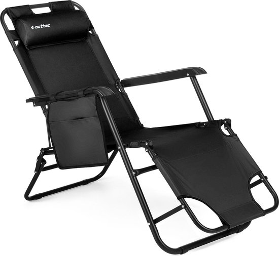 Outtec® 2-in-1 Strandstoel en Ligbed - Campingstoel - Ligstoel - Lounger - Tuinstoel - tot 150 kg - voor Tuin, Balkon, Strand, Camping