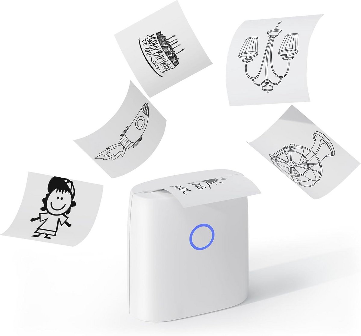 Stickerprinter voor smartphone - Draagbare Bluetooth-labelprinter voor DIY creaties, studienotities en foto's