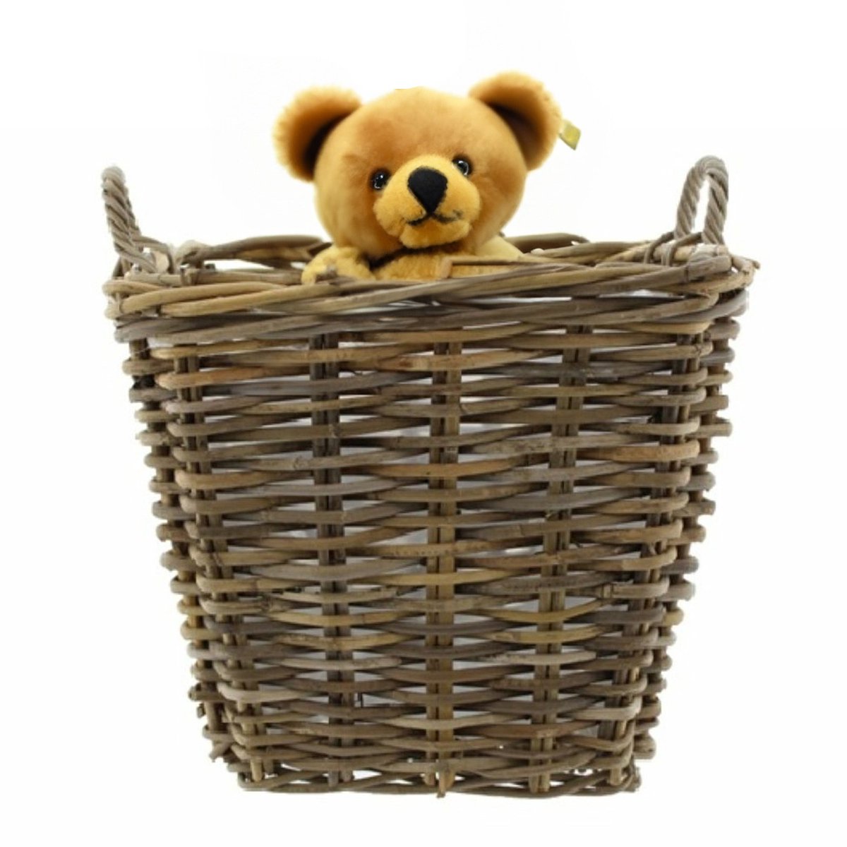 Rotan houtmand met hengsels 50x50xH45cm