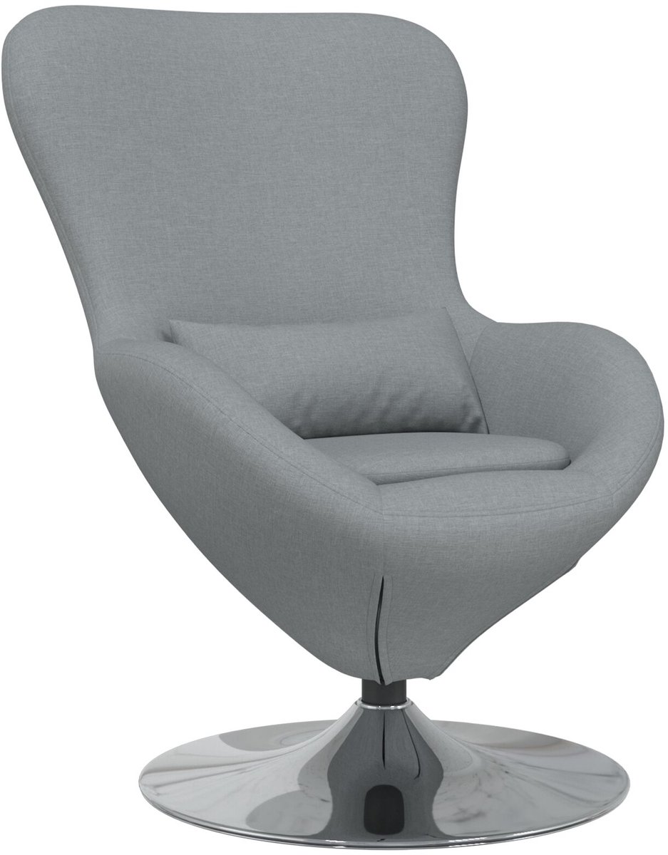 Draaifauteuil - Relaxzetel - Relaxstoel - Relaxfauteuil - Stoel - Met armleuning - Voor één Persoon - Fluweel - Lichtgrijs