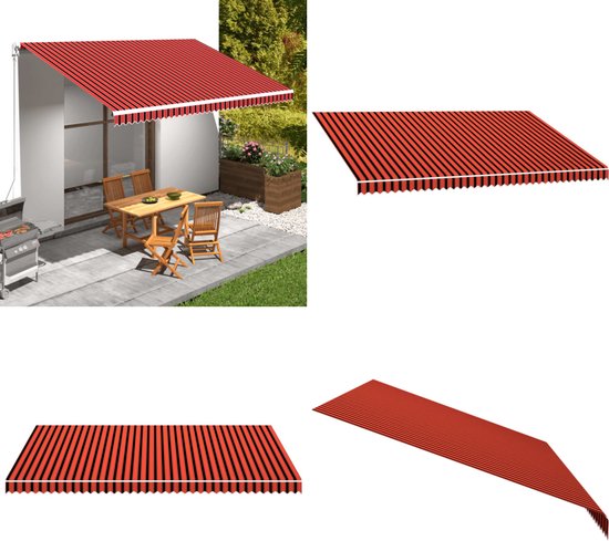Toile de store vidaXL 500 x 300 cm Orange et marron - Stores - Stores - Parasols - Parasols