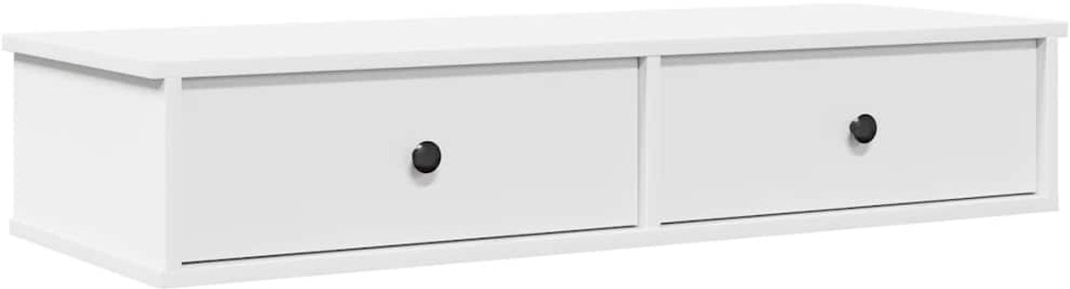 VidaXL Wandschap met lades 100x37 5x19 cm bewerkt hout wit Wandplank Wandplanken Wandplank Met Kast Wandopbergkast