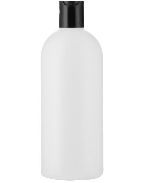 Bouteille ronde en PEHD naturel (6 x 500 ml) + bouchon noir - Sans BPA - Incassable - Bouteilles en plastique rechargeables - Avec bouchon - Bouteilles vides - Lot de 6