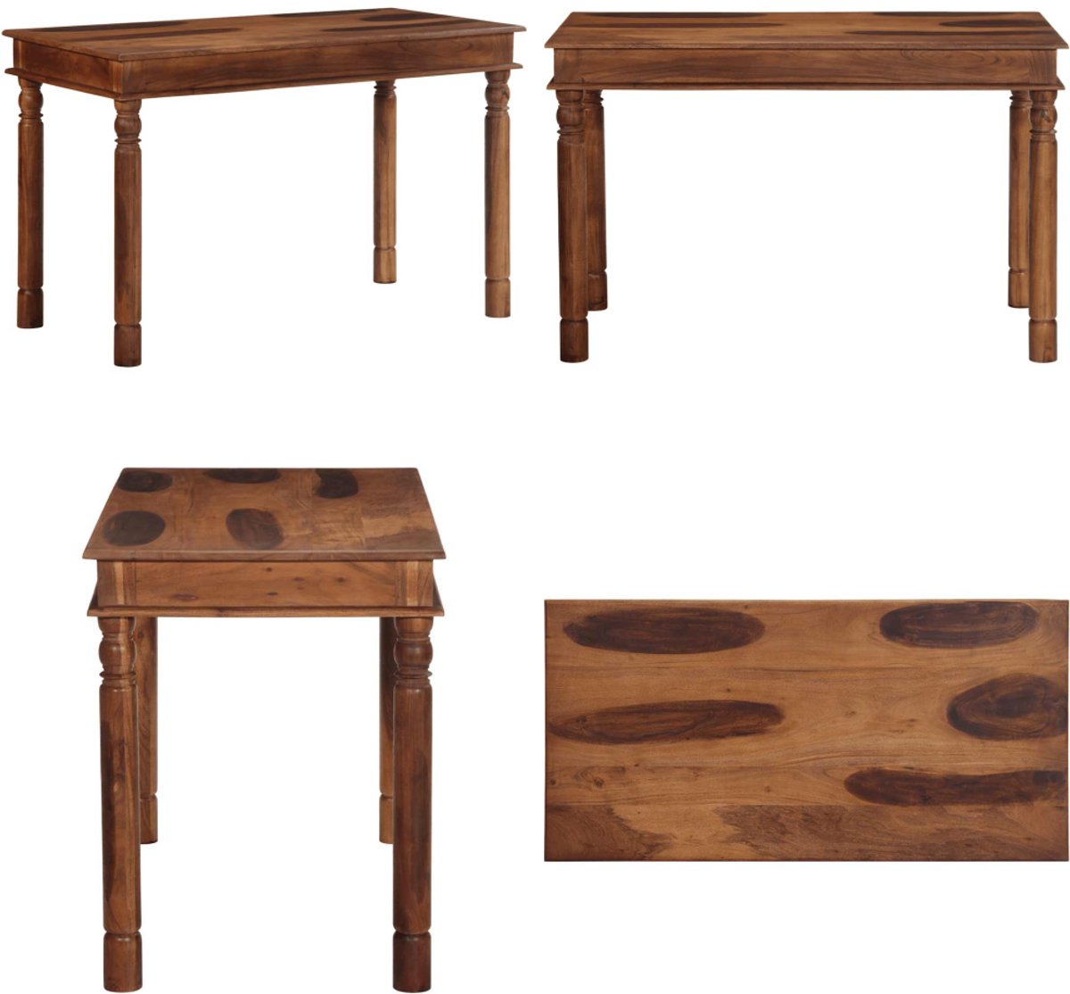 vidaXL Eettafel - 120x60x77 - cm - massief - acaciahout Bruin