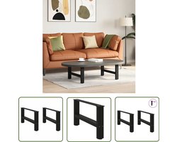 vidaXL Salontafelpoten - Staal - Zwart - 2 stuks Salontafel Potten - Salontafel Poten Zwart - Tafelpoten Staal - Salontafel Onderstel - Meubels Online Kopen
