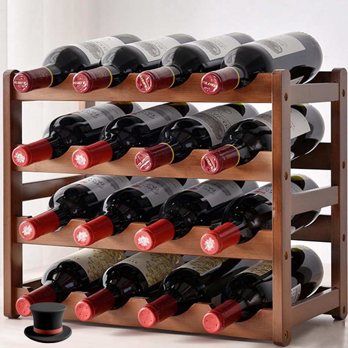 Casier à Vin En Bambou, Robuste Et Durable, étagère De Rangement