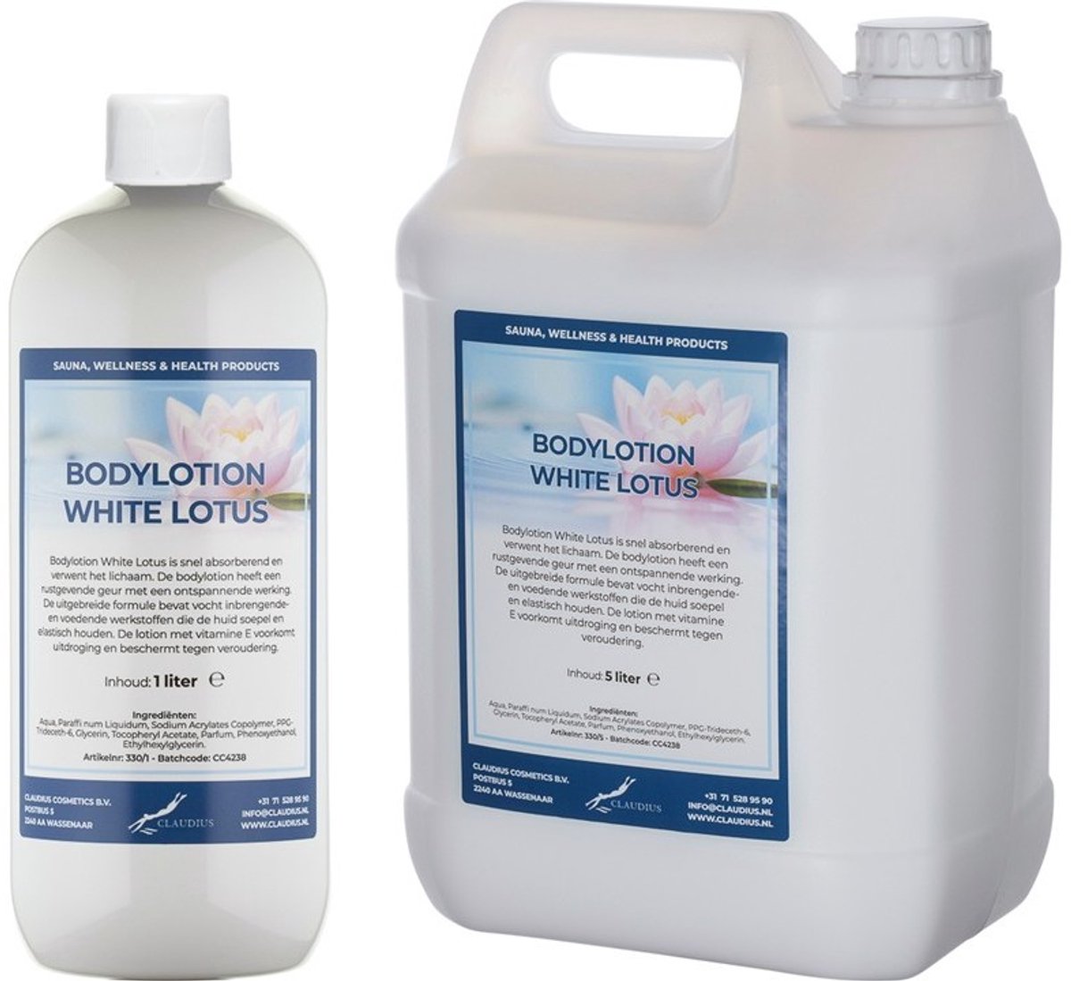 Bodylotion White Lotus 1 Liter - hervulbaar + Jerrycan 5 liter navulling