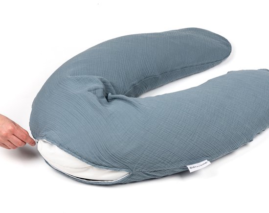 Doomoo Basics Comfy Big - Voedingskussen - Biokatoen - 190cm - Tetra Blue van Doomoo — afbeelding 3