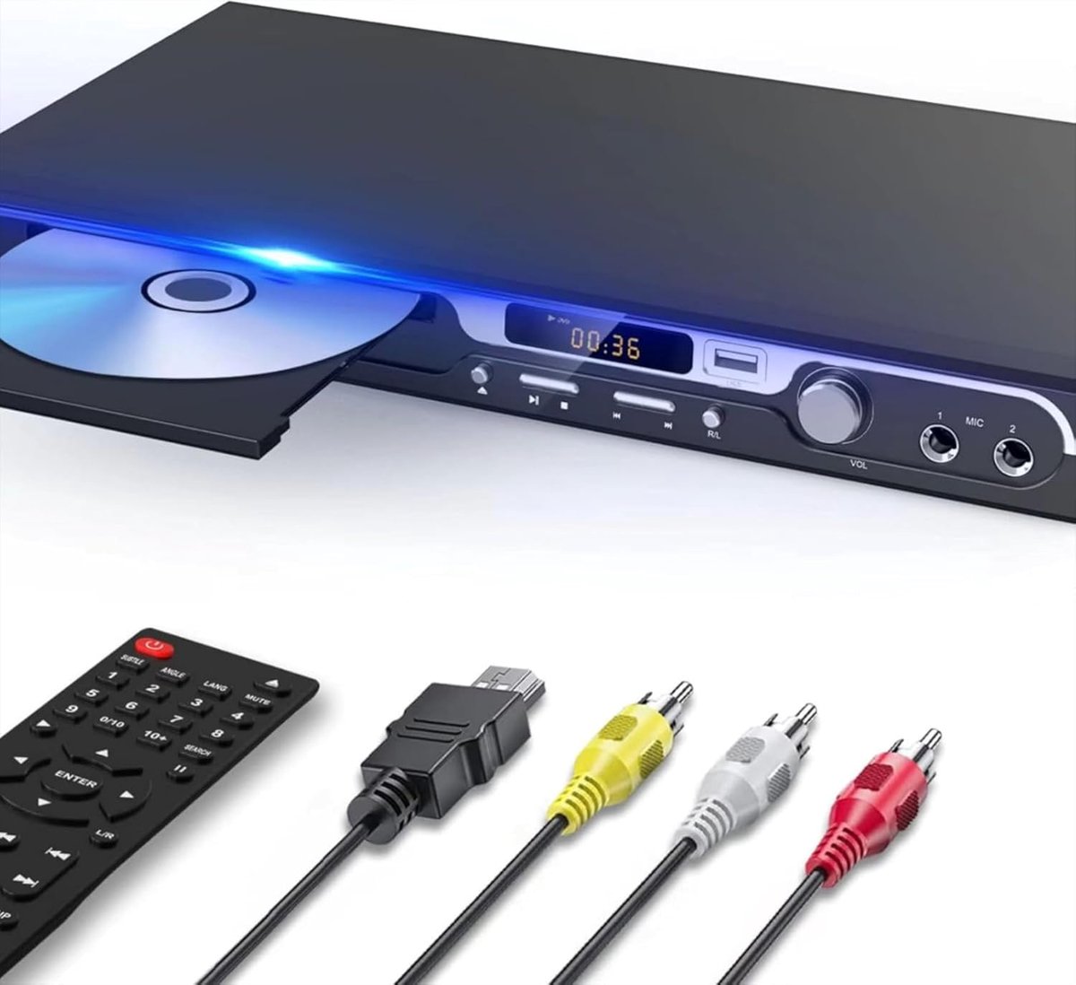 Dvd Speler Met HDMI - Geschikt Voor Divx Ultra, Mpeg1, Mpeg2, Mpeg4 - Full Hd - Regiovrij - Inclusief HDMI En Afstandsbediening - Dvd En Cd Speler - Usb - Inclusief Afstandsbediening - Dvd Films