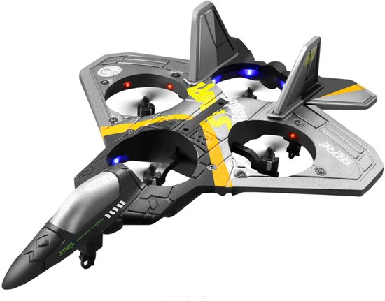 Foto: Techkidz op afstand bestuurbaar vliegtuig 2 4ghz 360 rotatie rafale model grijs
