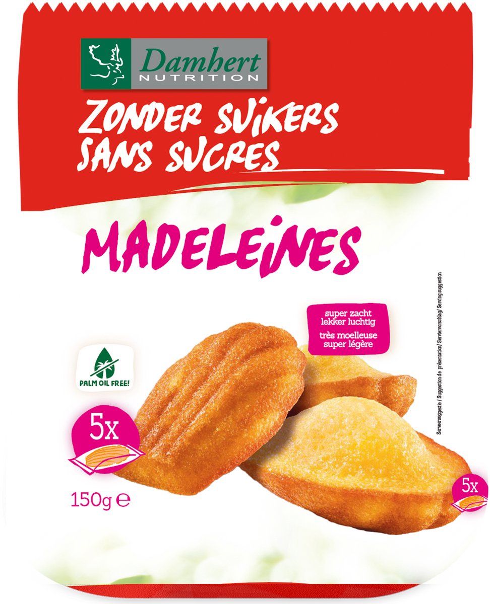 Goedkoopste Damhert Glutenvrije Madeleines Suikervrij 150GR