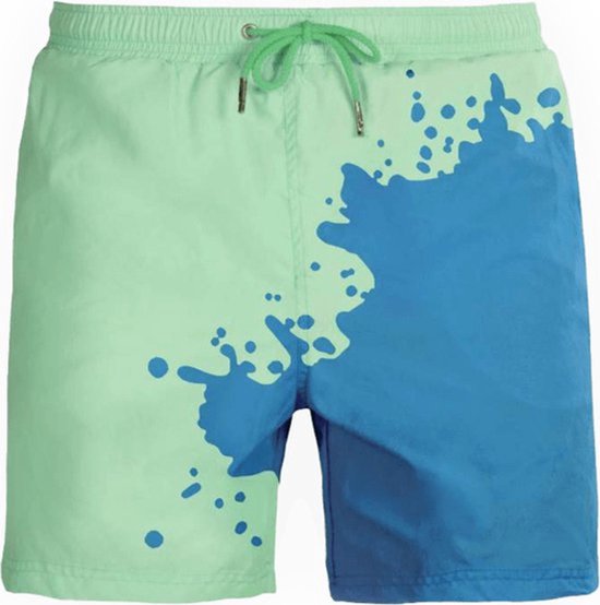 Sea'sons- Kids-Jongens zwembroek Solid -Blauw groen - Maat 146