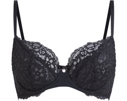 Hunkemöller Marine niet voorgevormde bh Dames zwart - Maat C95