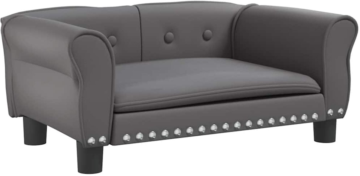 vidaXL Hondenmand 70x45x30 cm kunstleer grijs