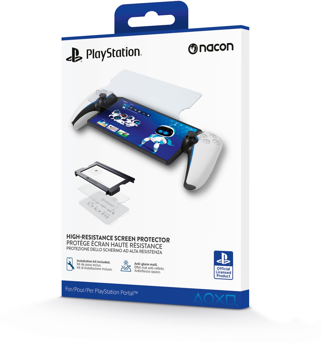 NACON PSOFPORTFORCEGLASS, Schermbeschermer, Playstation Portal, Zwart, Transparant, Doorzichtige schermbeschermer, 9H, Sony