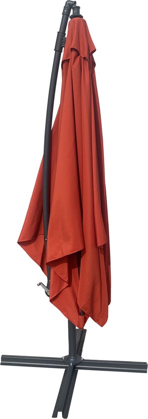 Parasol déporté MOLOKAI carré 2,7x2,7m terracotta + housse