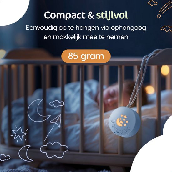 LUSQ® - White Noise Machine Baby met Nachtlampje - 18 Geluiden - Witte Ruis & Kleurrijk Licht - Slaapmachine met Timer en USB-C Oplaadbaar - Nachtlampje voor Kinderen met Witte Ruis van LUSQ® — afbeelding 4