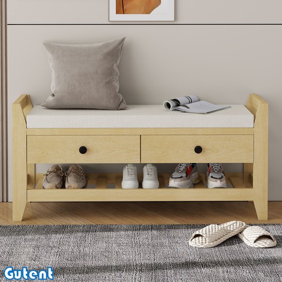 COSTWAY Schoenbank met zitting en opbergruimte, 104 x 30 x 48 cm COSTWAY Schoenbank met zitting en opbergruimte, 104 x 30 x 48 cm