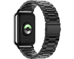 Stalen bandje - RVS - geschikt voor Xiaomi Smart Band 10 Pro, Smart Band 9 Pro, Smart Band 8 Pro, Redmi Watch 4, Redmi Watch 5 en Redmi Watch 6 - zwart