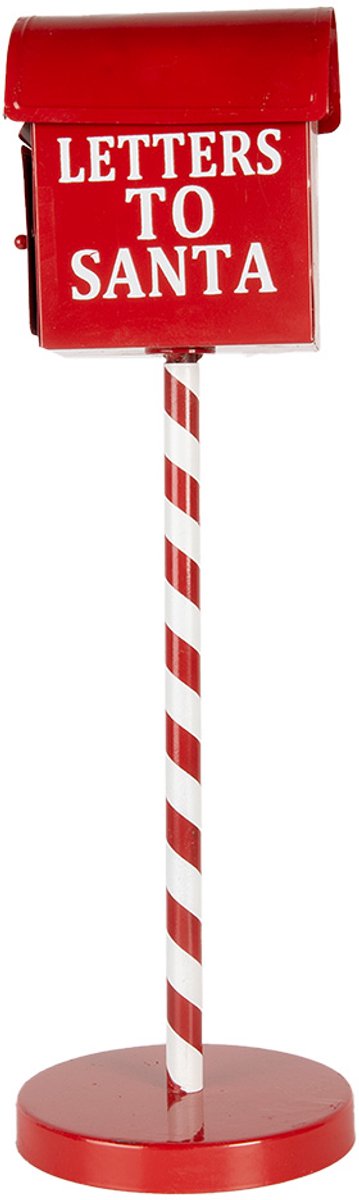 Clayre & Eef Kerstdecoratie Brievenbus Ø 15x50 cm Rood Metaal