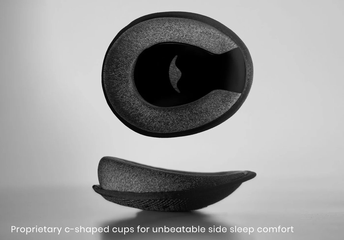 Manta Sleep Mask PRO - 100% verduisterend slaapmasker voor zijslapers - Carbon Black Limited Edition - ademend en comfortabel voor slapen/reizen/dutjes/ploegendienst. Ventilerend & ultrazacht. — afbeelding 17