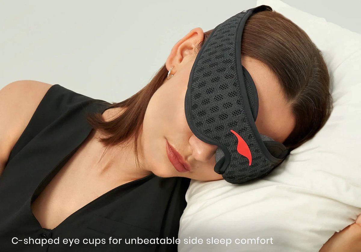 Manta Sleep Mask PRO - 100% verduisterend slaapmasker voor zijslapers - Carbon Black Limited Edition - ademend en comfortabel voor slapen/reizen/dutjes/ploegendienst. Ventilerend & ultrazacht. — afbeelding 15