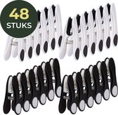 Gandria Épingles à linge 48 Pièces - Épingles à linge en Plastique - Set de 48 Pinces à Linge en Plastique - Pinces à Wasrek 10 Kg - Zwart/ Wit et Wit/ Zwart