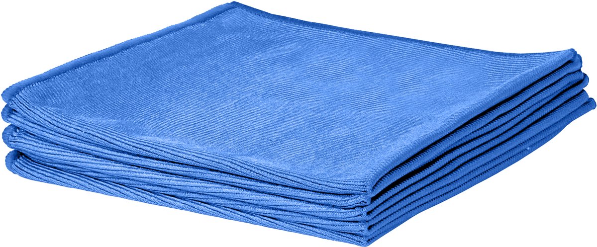 Microvezelstore.nl - Glasdoek - 5-pack - Microvezeldoek - Glansdoek - 40x40cm - blauw