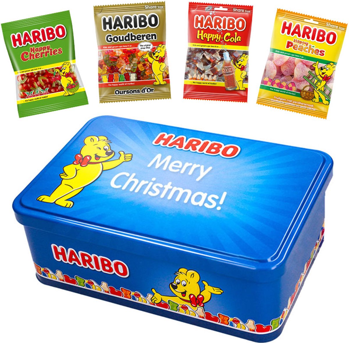 Haribo Happy Heroes candy collection box - "Merry Christmas!" - kerstcadeau - snoepcadeau - 350g