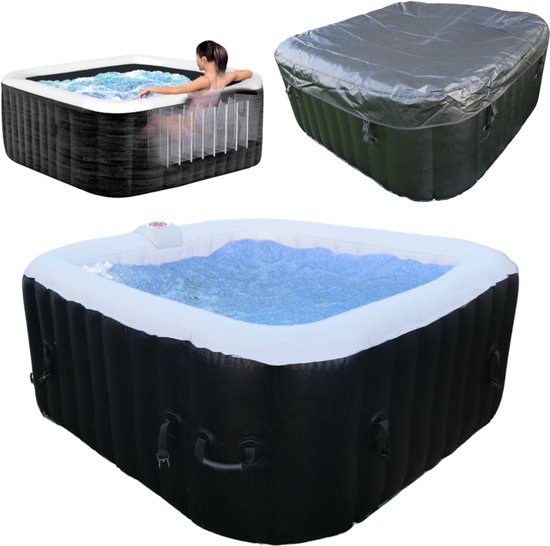 Opblaasbaar Bubbelbad - voor 2-4 Personen - 1200W - 145x65cm
