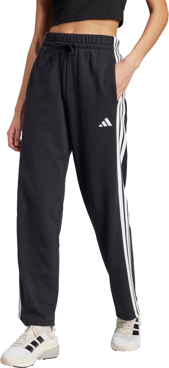 Adidas Sportswear Essentials 3-Stripes Open Hem French Terry Broek Dames Zwart