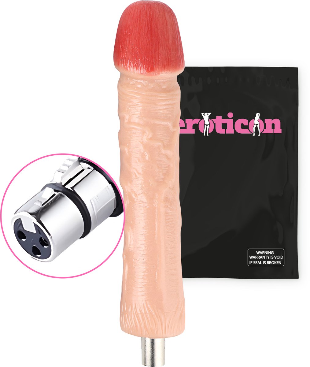 Goedkoopste Eroticon Dildo - Dik en Groot - 24.5 CM inbreng - Te gebruiken met de Eroticon Neukmachine - Accessoire - 3XLR opzetstuk