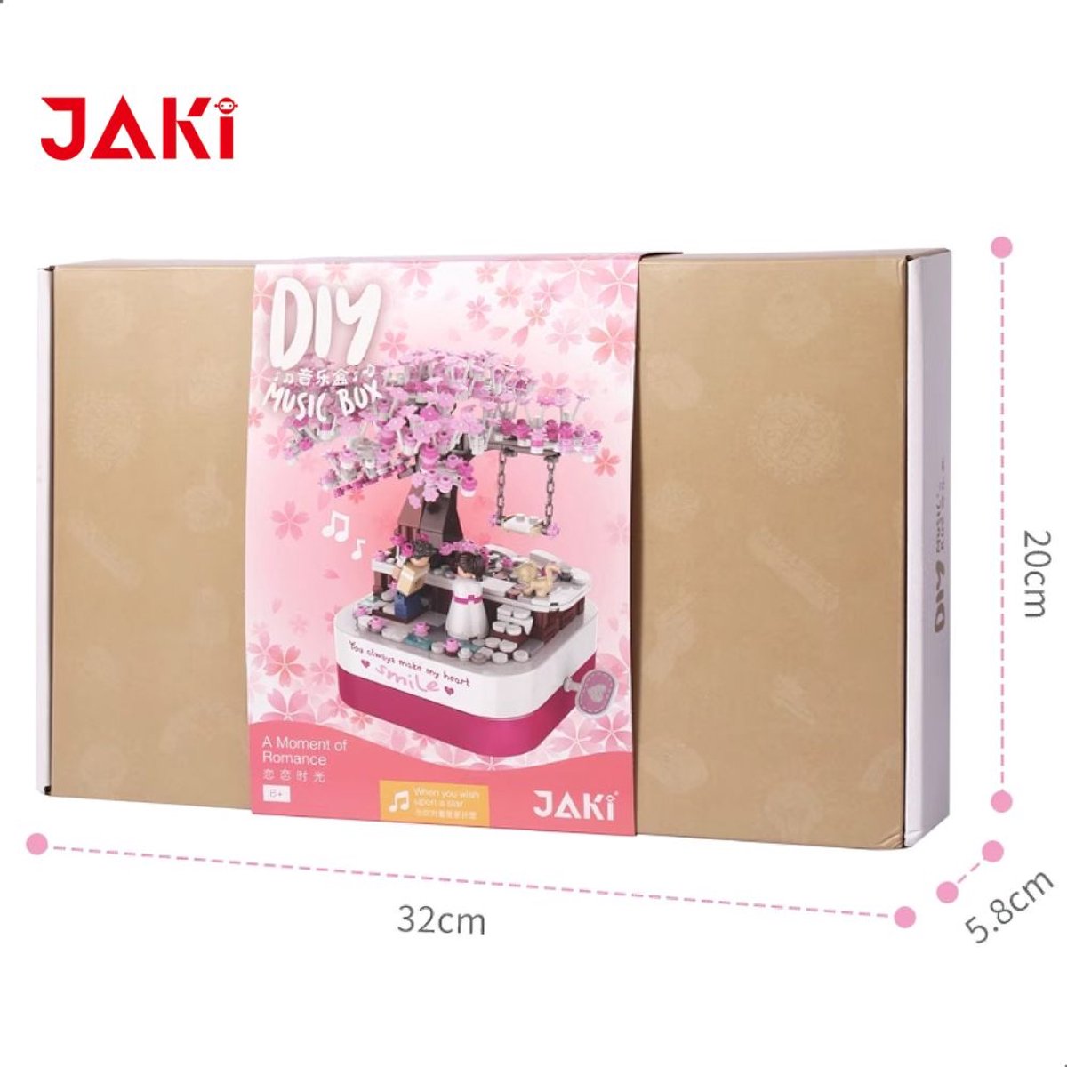 Jaki Bonsai Romantische Japanse bloemen tuin | Botanical Sakura Kersenbloesem | Classic bloemenpracht modelbouw | Muziekdoos niet compatibel met lego | Icons Creator speelgoed mega bouwpakket voor kinderen & volwassenen | 449 bloks | Valentijn cadeau — afbeelding 13