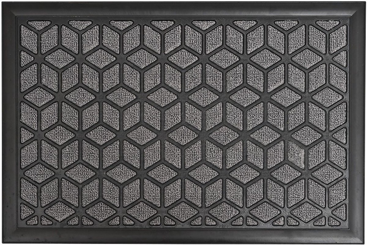 Luance Deurmat - Long Island - grijs - rubber / kunststof - rechthoekig - 40 x 60 cm