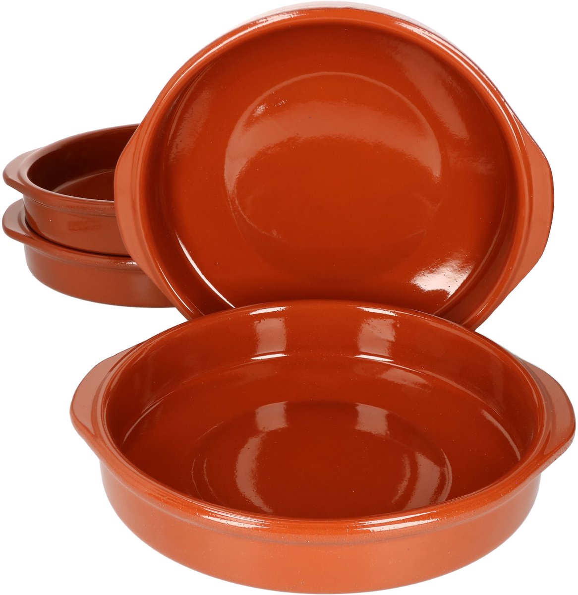 Set van 4 Cazuela kleikommen Bernd met handgrepen 25,5cm XXL - 99503