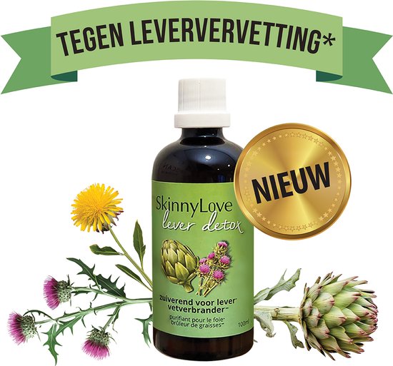 SkinnyLove - Lever Detox - Aanpakken Leververvetting - Natuurlijke ingrediënten - Stimuleren Vetverbranding - Minder Opgeblazen Gevoel