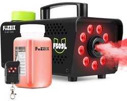 Fuzzix Rookmachine F509L - Met 9 RGB LED's & Draadloze Afstandsbediening - 250ml