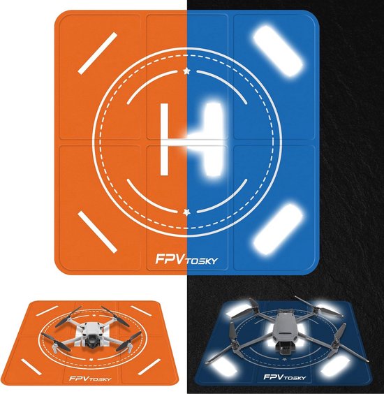 QSLKI Drone Landing Pad, Universele Waterdichte Draagbare Snel Opvouwbare Landing Mat voor Mini3PRO DJI FPV Royal 3/2Air2/2S, openluchtluchtfotografie dubbelzijdige Landing Pad (geel-48cm