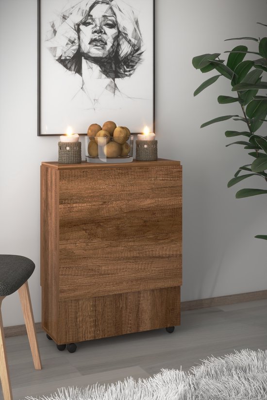 Spaanplaat - Opvouwbare - Kleine - 73 cm hoge - Eikenbruine