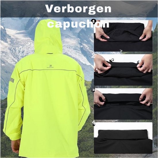 Regenpak voor heren, opvouwbare waterdichte regenjas en broek, reflecterende regenjas, regenkleding voor buiten, golf, wandelen, vissen