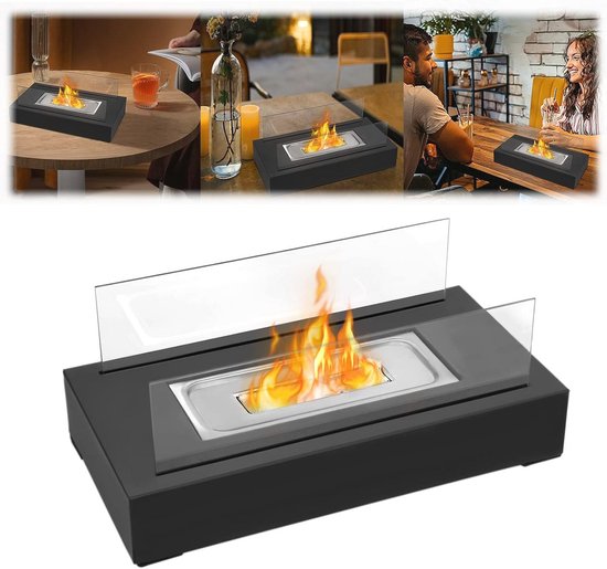 Draagbare Tafelhaard Bio Ethanol voor Binnen en Buiten - Modern Minima - Belleza