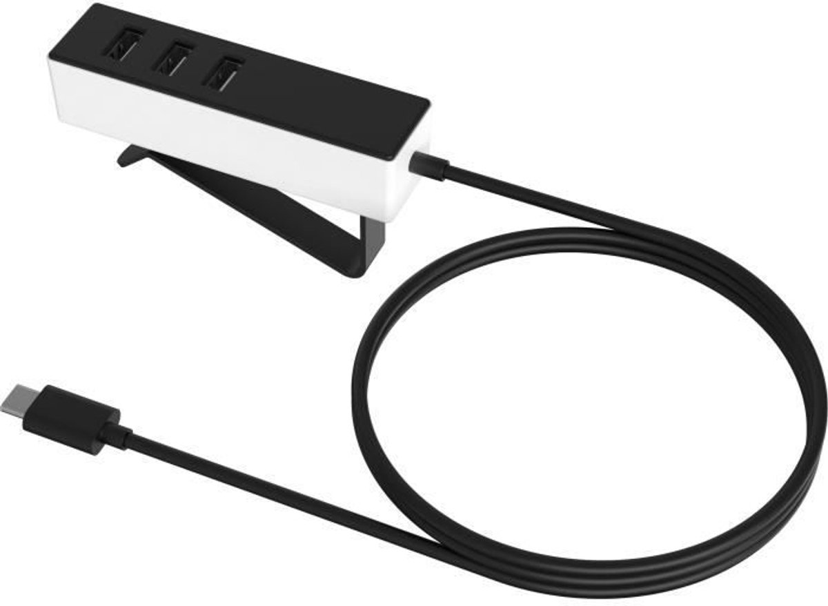 Multifunctionele lader - GAO - 3 USB-A poorten, 1 USB-C poort, 1,5 m kabel - Zwart en wit
